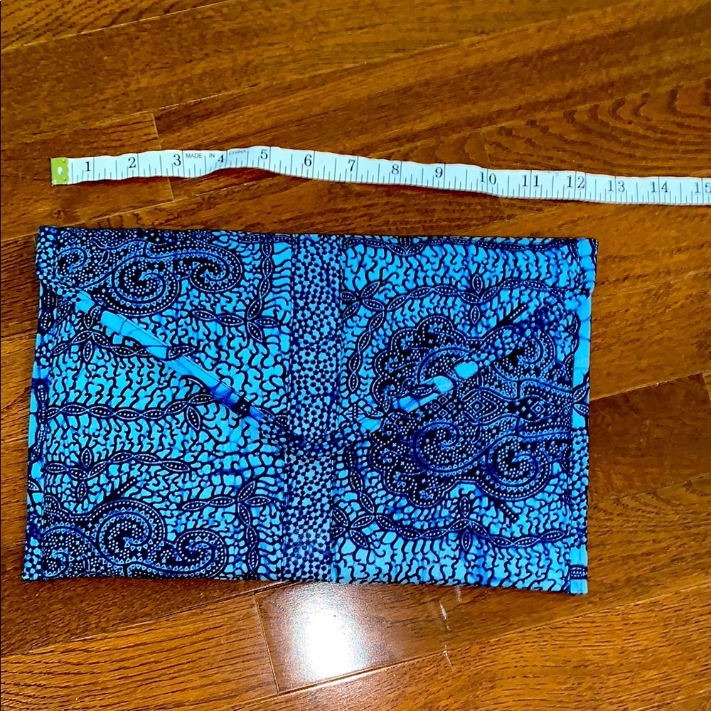 Clutch: Blue Patterned Fabric